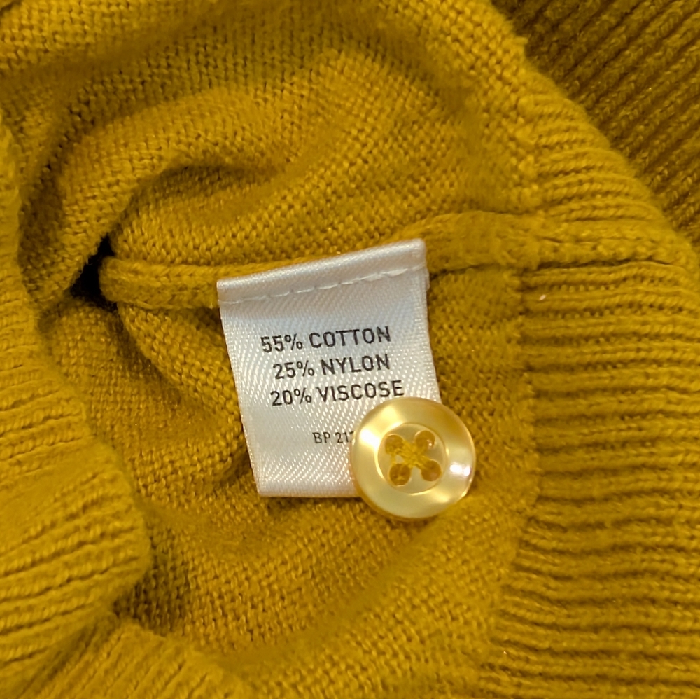 Frenchi Longline V-Neck Button-Up Cardigan Mustard Yellow Size S - Picture 5 of 11